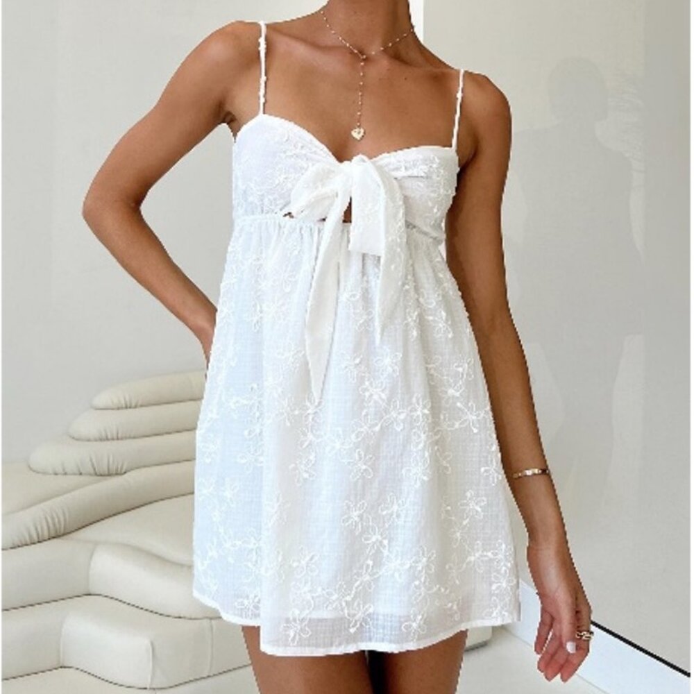 Princess Polly Granno Mini Dress White - Size 2 - Picture 2 of 10